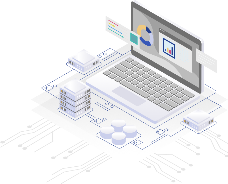 Managed IT isometric illustration